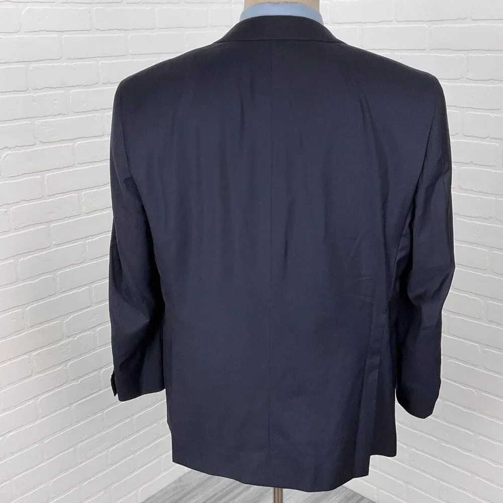Samuelsohn Blazer Men 46R Blue‎ Surgeon Cuffs Colombo Icewool 150s Italy